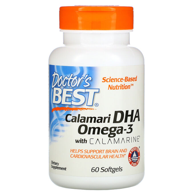 Doctor&amp;#x27 - s Best, Calamari DHA Omega-3 with Calamarine, 60 Softgels