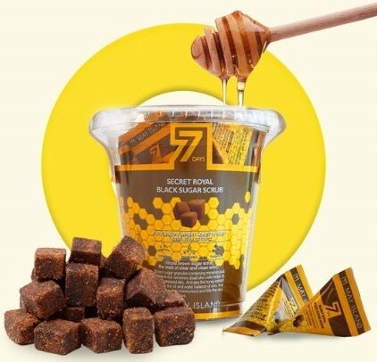 MAY ISLAND Нежный скраб для лица с коричневым сахаром и медом в пирамидках  7 Days Secret Royal Black Sugar Scrub
