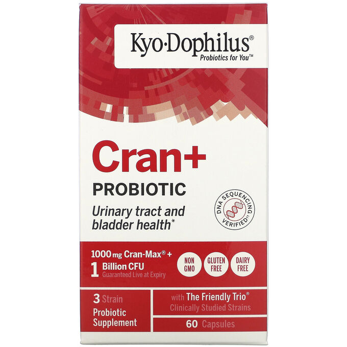 Kyolic, Kyo-Dophilus, пробиотики с экстрактом клюквы, 60 капсул