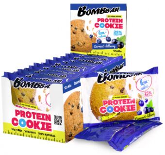 Печенье протеиновое черника-смородина Protein Cookie currant blueberry Bombbar 40 гр.