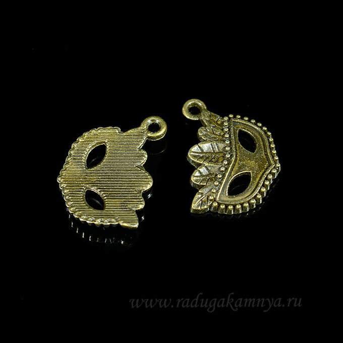 Фелиция Подвеска Маска 21*16мм цв.латунь (упаковка 20штук)