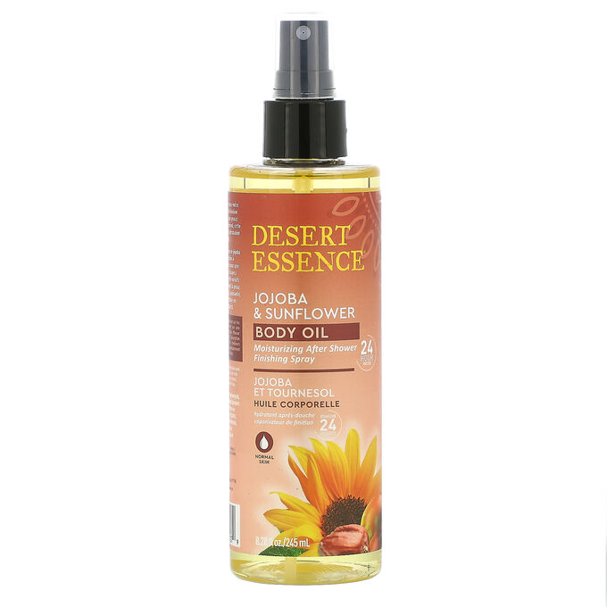 Desert Essence, Jojoba &amp; Sunflower Body Oil Spray, 8.28 fl oz (245 ml)