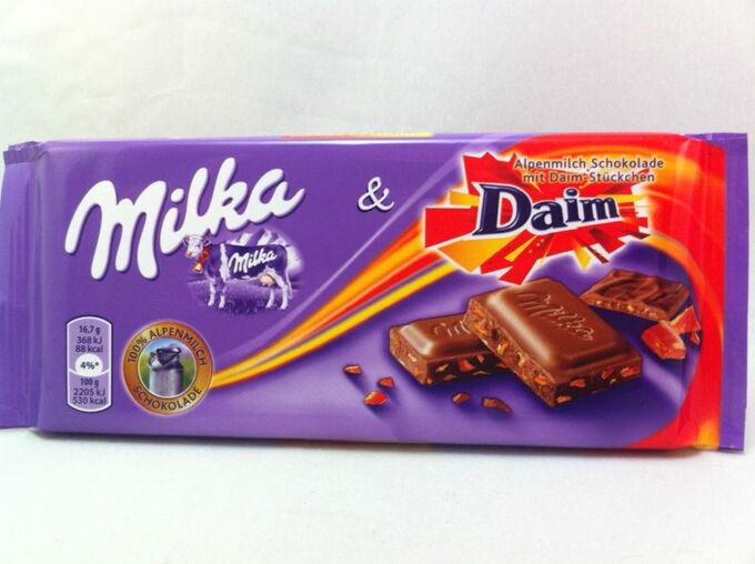 Шоколад Милка daim Snax