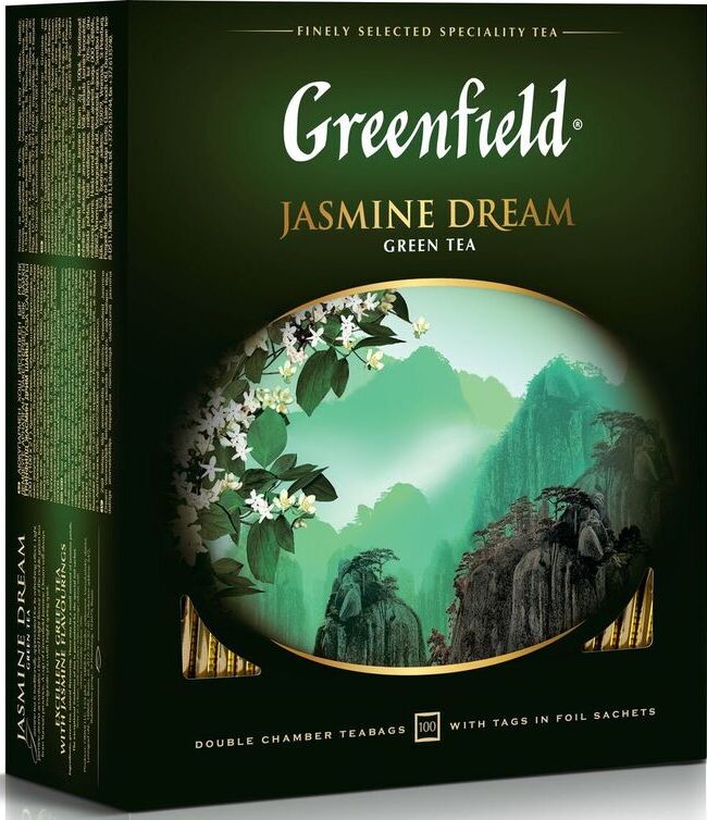 Чай Greenfield Jasmine Dream (Жасмин Дрим) зеленый, 100 пакетиков