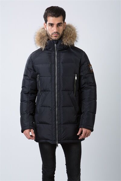 HERMZI. Отличная стильная мужская зимняя куртка с капюшоном и удобными карманами, цвет Deep Navy Глубокий темно-синий