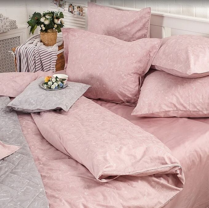 La Prima &quot;Формула комфорта&quot; Комплект постельного белья &quot;Paisley&quot; 2сп, цв.розовый, 50х70, 70х70см, сатин 2249