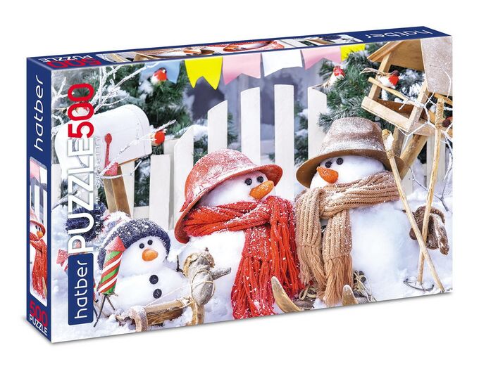 Пазл Hatber Premium Забавные снеговики 500 элементов, А2, 460Х340мм