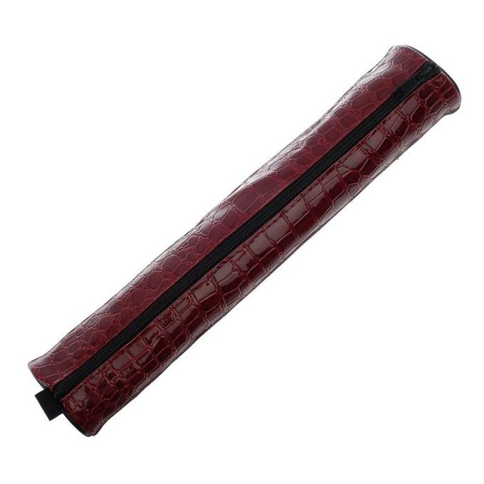 Calligrata Пенал-тубус для кистей, мягкий, 355 х 65 мм, экокожа, «Канцбург», бордовый