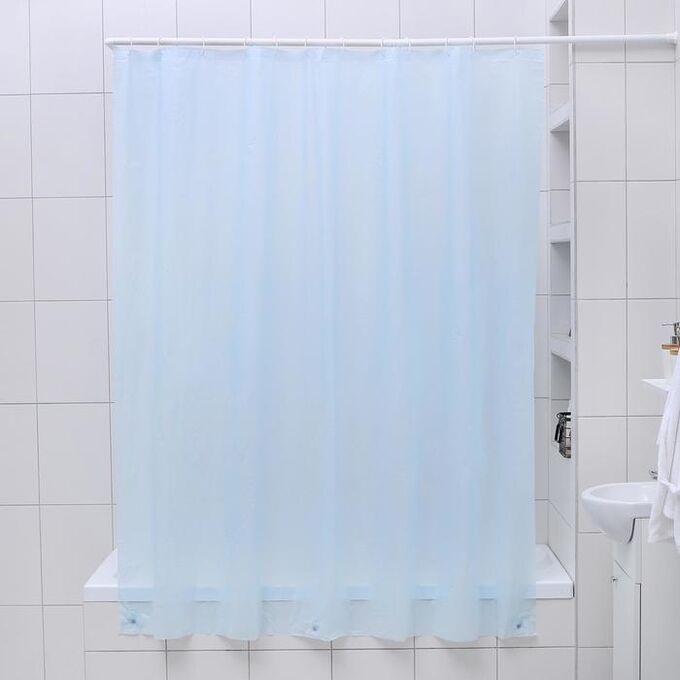 Штора для ванной комнаты «Классика», 180?180 см, PEVA, цвет голубой