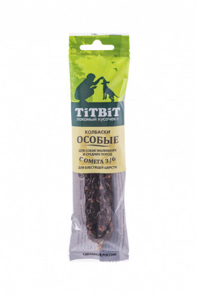 Titbit Титбит Колбаски Особые с омега 3/6 для собак мелких и средних пород 30г