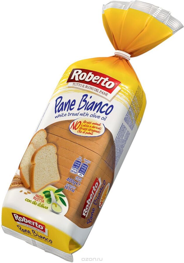 Хлеб из муки мягких сортов пшеницы &quot;&quot;Roberto&quot;&quot; (Pane bianco) 400 г