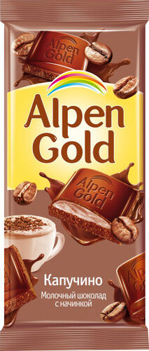 Шоколад Альпен Гольд Alpen Gold молочный с начинкой со вкусом Капучино, 85 г