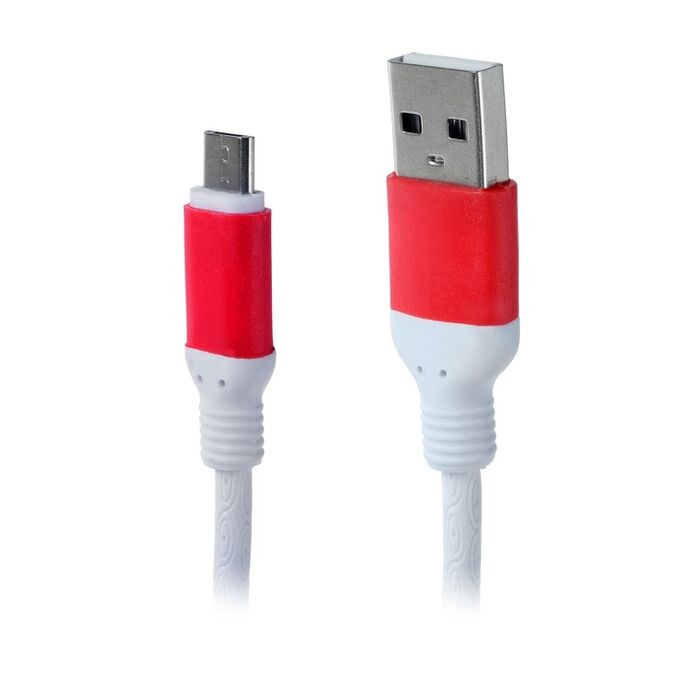 Кабель LuazON, micro USB - USB, 1 А, 1 м, белый