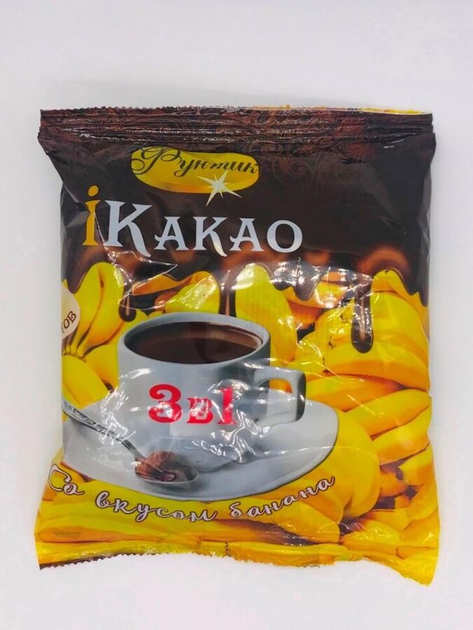 Какао 3в1 «Фунтик» со вкусом банана 200г (10 пакетиков по 20г)