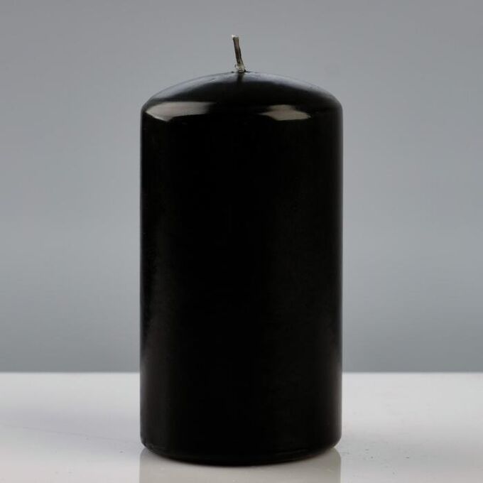 Свеча - цилиндр лакированная, 7?13 см, чёрная