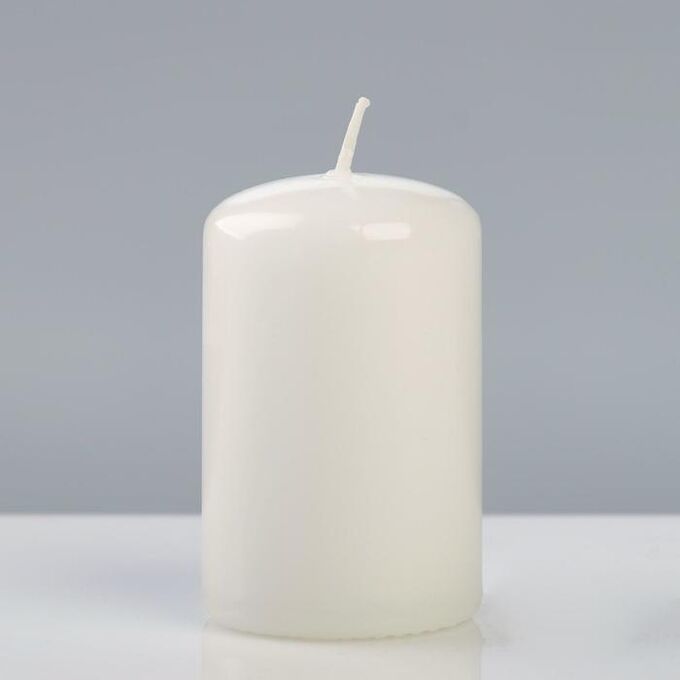 Свеча - цилиндр лакированная, 5?8 см, белая