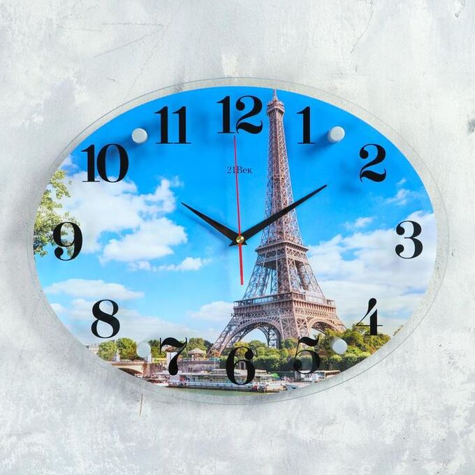 Часы настенные, серия Город, &quot;Париж зовет&quot;, плавный ход, 35 х 45 см
