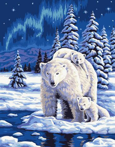 Набор живописи по номерам 40х50см &quot;Семейство северных медведей&quot;
