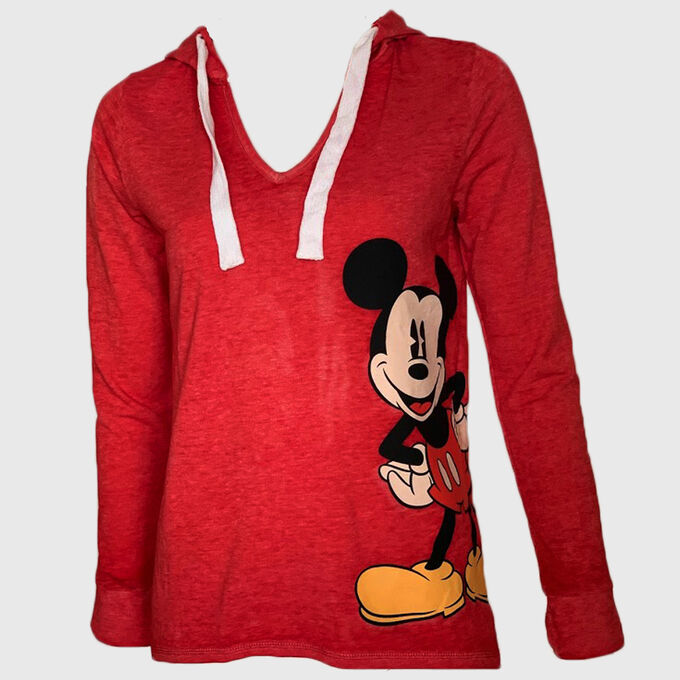 Женская молодежная кофта худи Disney Park – яркий принт Микки, широкий капюшон №51