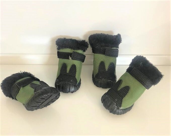Ботинки для мелких собак зеленые