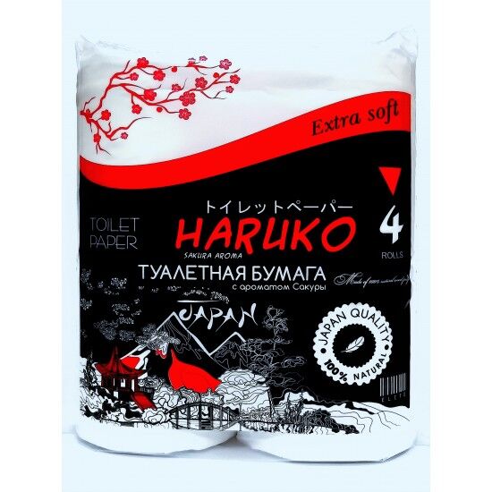 Бумага туалетная Haruko, с ароматом Сакуры, 4 шт., 440 гр.