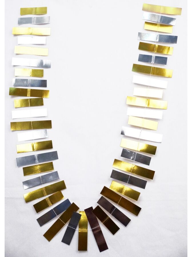 Гирлянда Полоски 188 см бумага цвет золото/серебро HS-21-8