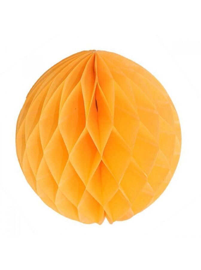 Веселый праздник Подвеска объемная бумажная Шар соты 15 см цвет оранжевый