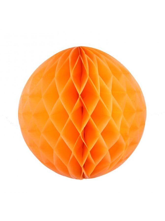 Веселый праздник Подвеска объемная бумажная Шар соты 10 см цвет оранжевый