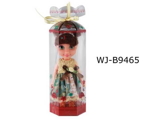 Кукла ABtoys Emily мини в прозрачной коробочке (темные волосы, двухцветное платье), 16,5см58
