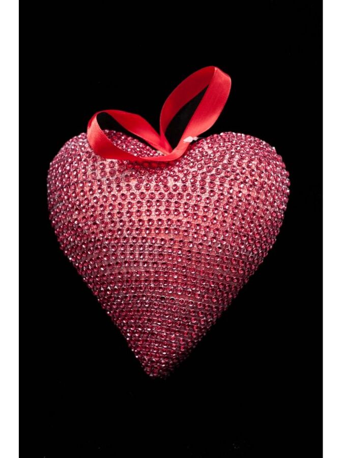 Сердце подвеска пластик 17,5*17*8см цв Красный