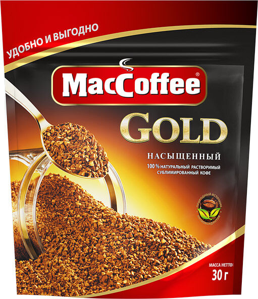 Кофе &quot;MacCoffee&quot; сублим. Gold д/пак 30г