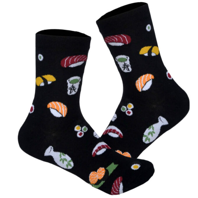 11267 Дизайнерские носки серии Весело и вкусно &quot;Суши&quot;, р-р 36-40 (черный), 2690000011267