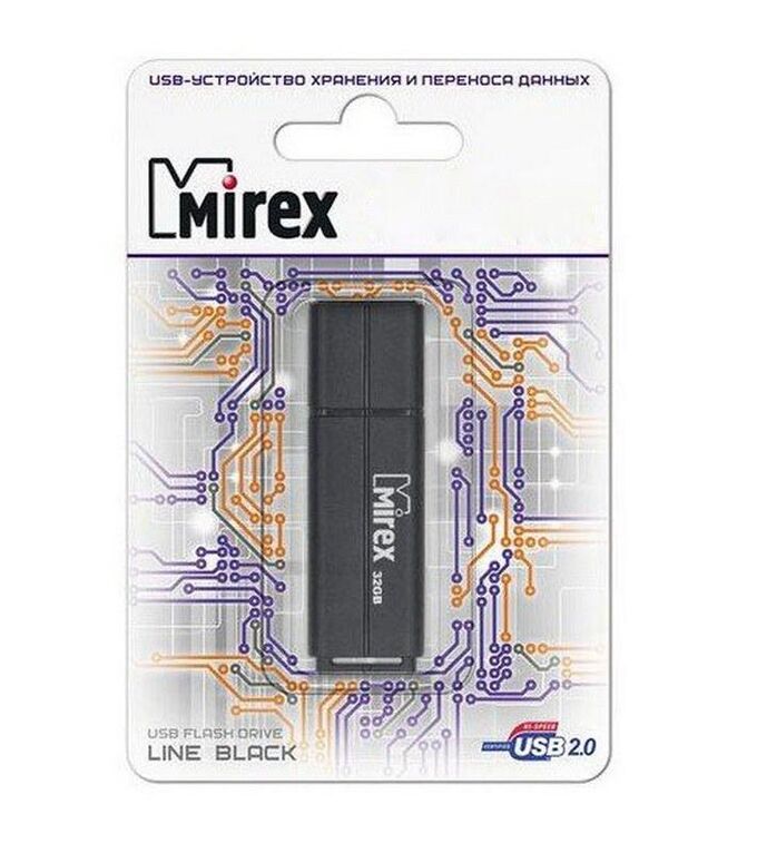 USB карта памяти 64ГБ Mirex Line Black (13600-FMULBK08)