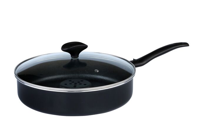 Сковорода с конвекцией D 603 керамическое антипригарное покрытие цвет черный (производство Китай)
Диаметр сковороды = 26 см
