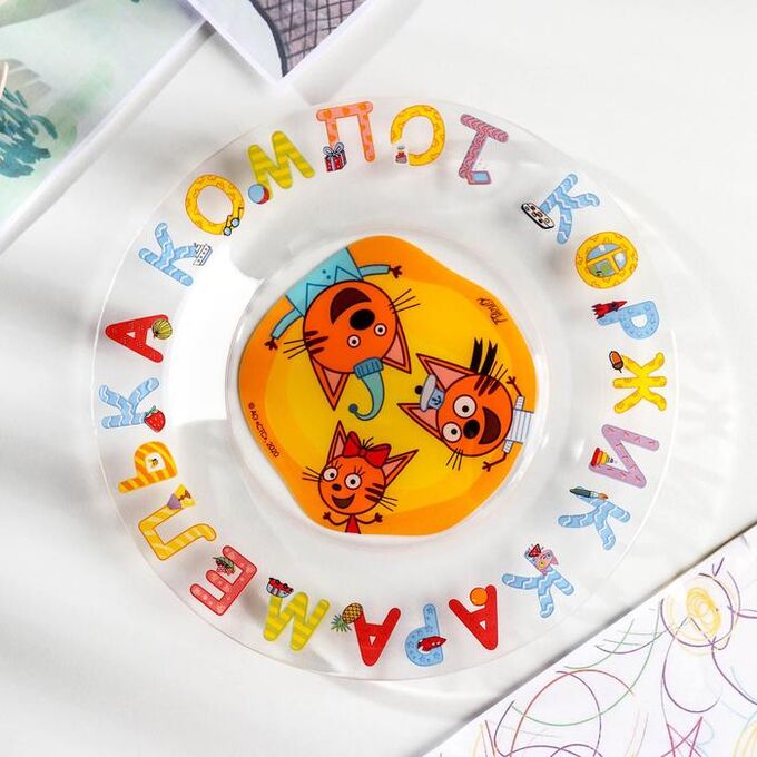 детская посуда с буквами. тарелка 3 буквы. миска 300мл. посуда 3 кота детская. тарелка три кота стекло.