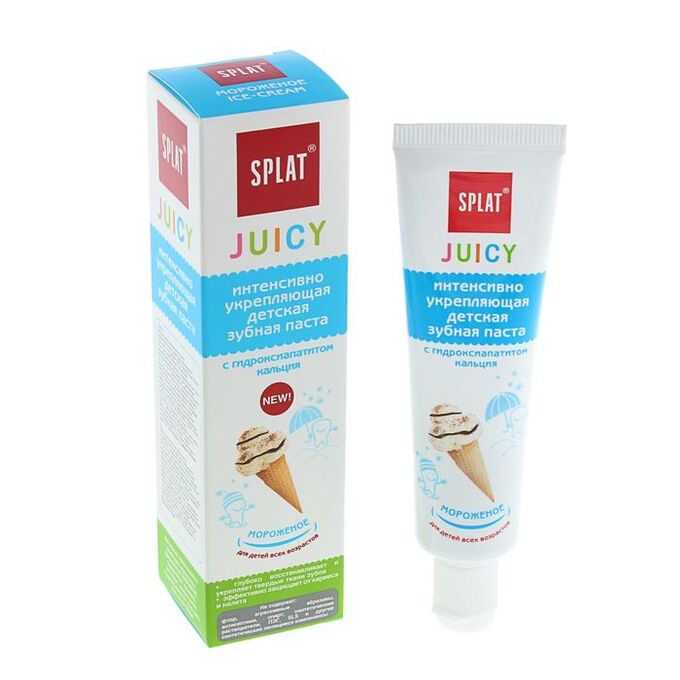 Детская зубная паста Splat Juicy «Мороженое», с гидроксиапатитом, 35 мл
