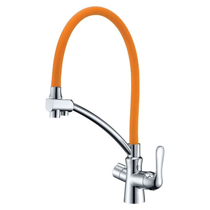 LM3070C-Orange &quot;Комфорт&quot; Смеситель для кухни, с гибким излив, с подкл. к фильтру питьевой воды, хром