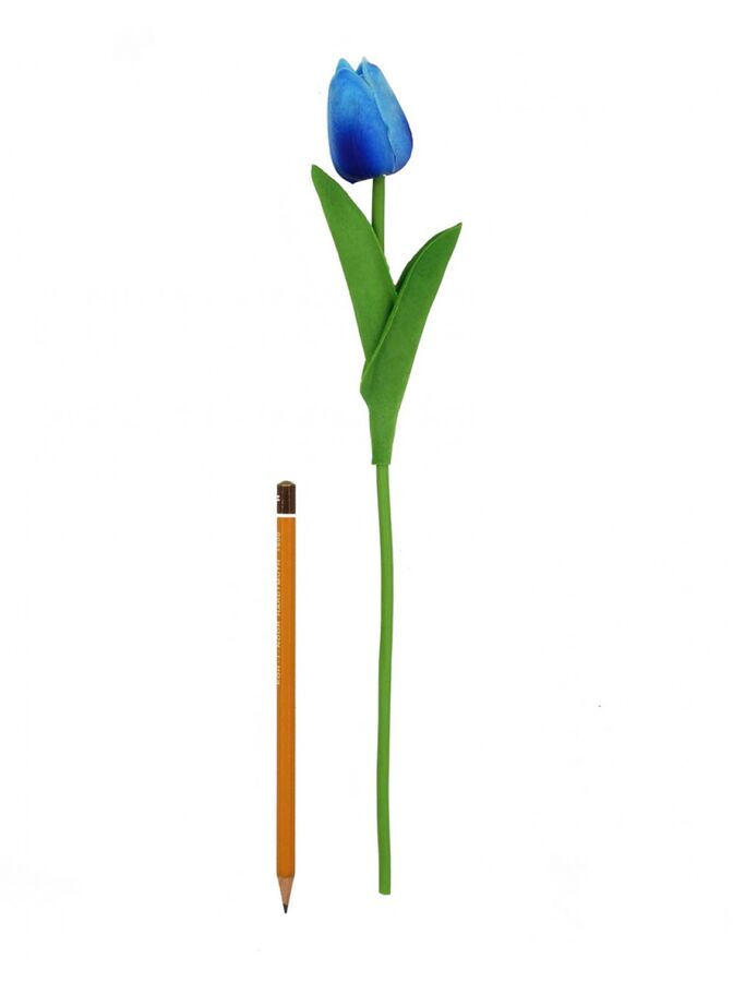 Тюльпан цветок 33 см силикон цвет голубой