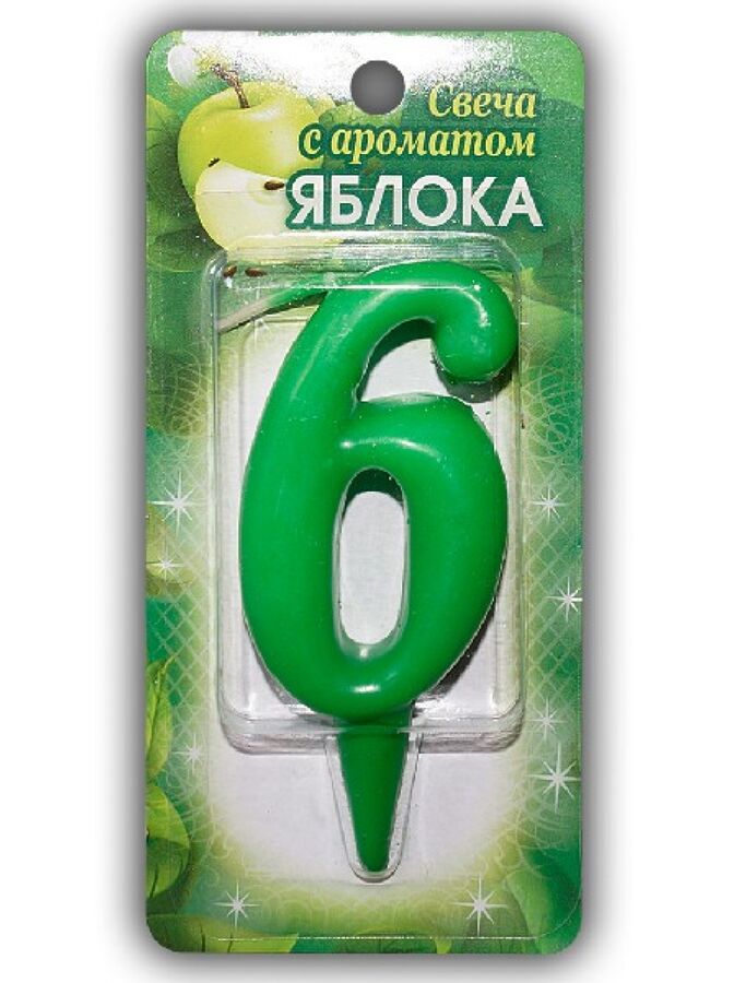 Товары для праздника Свеча тортовая аромат яблока 6