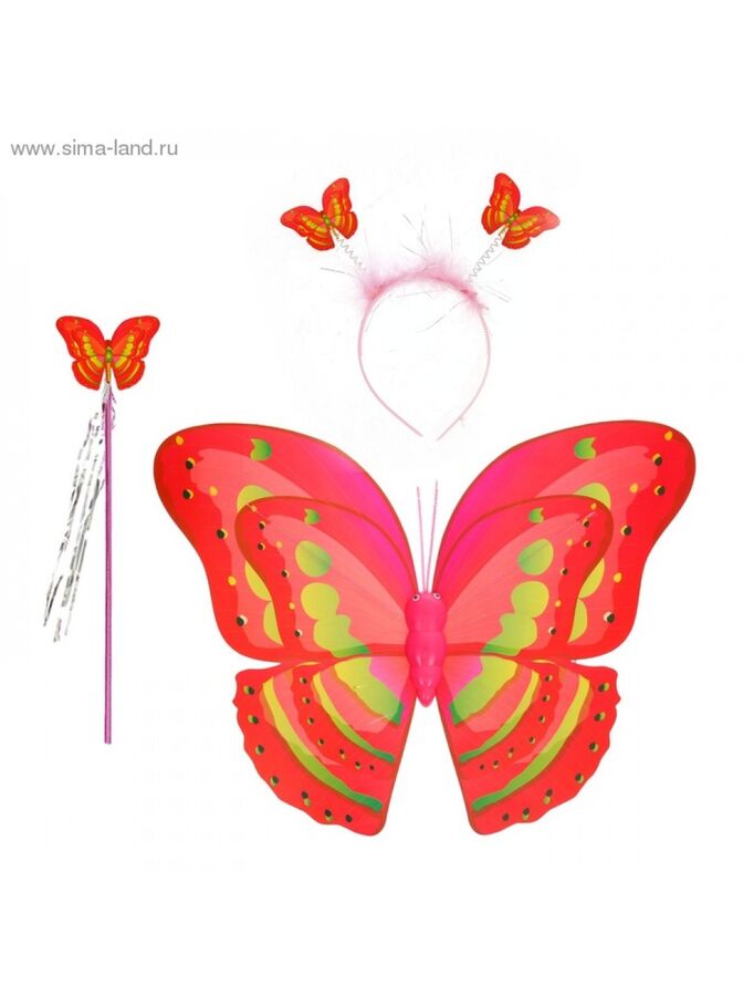 Набор Красочная бабочка 3 предмета - крылья жезл ободок