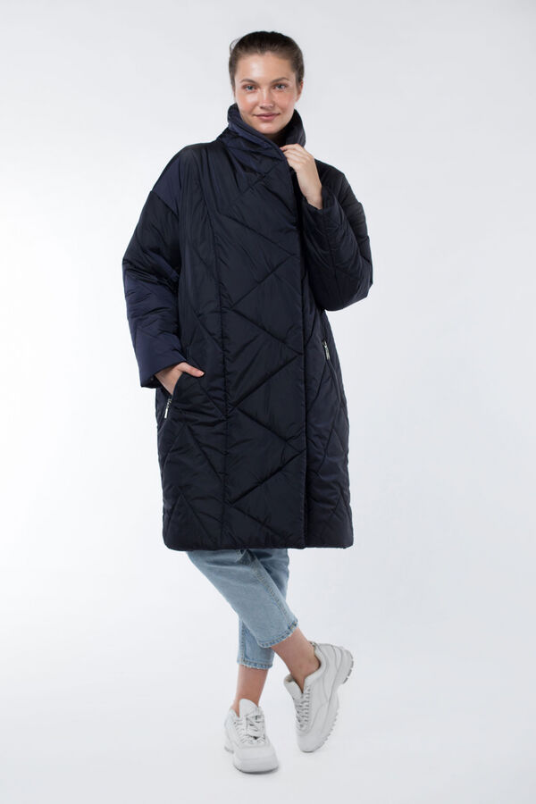 05-1890 Куртка женская зимняя (альполюкс 250) Плащевка темно-синий