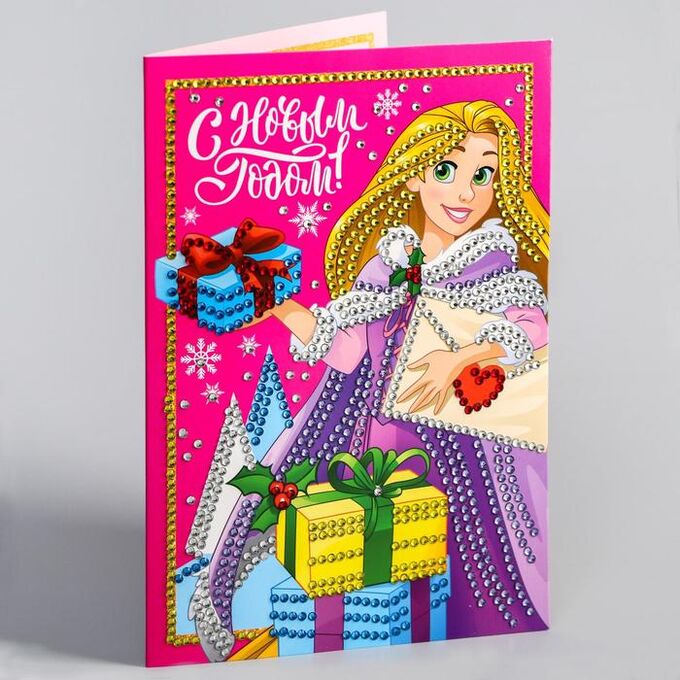 Disney Алмазная мозаика на открытке &quot;С Новым годом&quot; Принцессы: Рапунцель