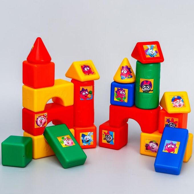 Набор цветных кубиков &quot;Крош и Ёжик&quot;, 60 элементов, Смешарики, кубик 6 х 6 см