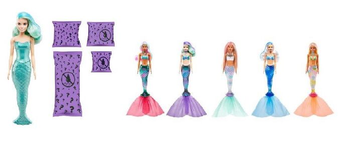 Игровой набор Mattel Barbie Мода Волна 4, Кукла-русалка с аксессуарами в непрозрачной упаковке (сюрприз)35