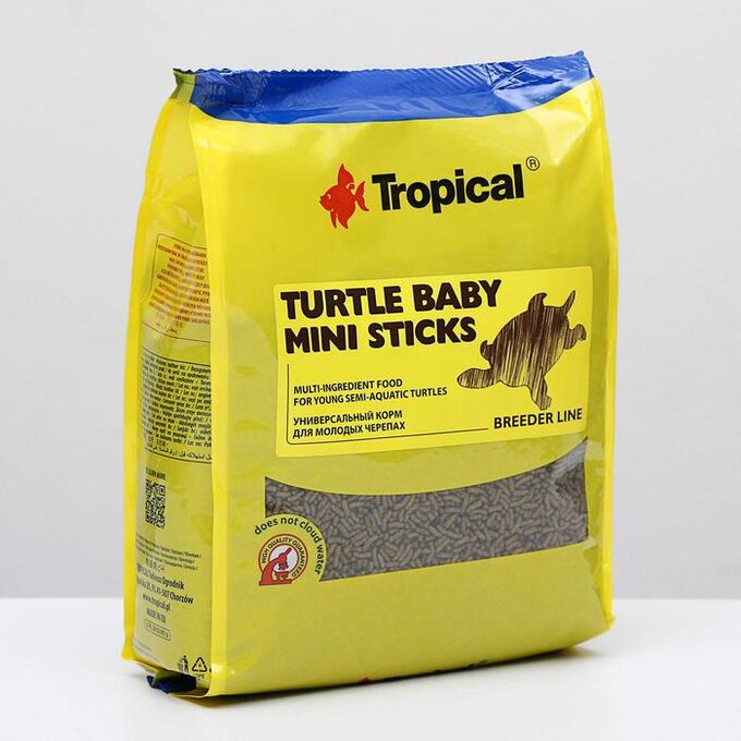 TROPICAL Корм для черепах Turtle Baby Mini Sticks в виде плавающих палочек, 1 кг