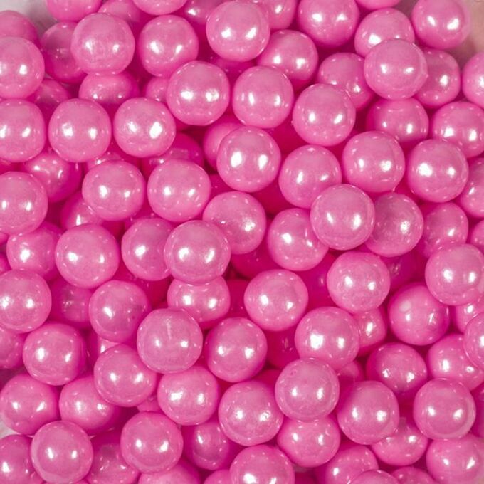 Кондитерская посыпка «Сахарные шарики» 10 мм, розовые, перламутровые, 50 г
