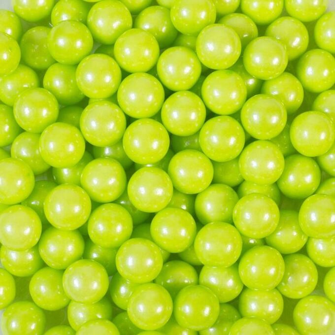 Кондитерская посыпка «Сахарные шарики» 10 мм, зелёные, перламутровые, 50 г