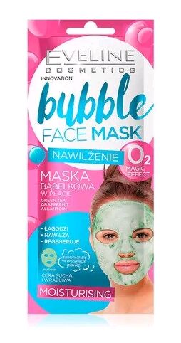 EVELINE   BUBBLE FACE MASK - MOISTURISING  Увлажняющая пузырковая тканевая маска для лица 1 шт.