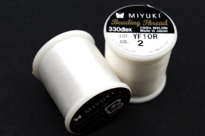 Нить для бисера Miyuki Beading Thread, длина 50 м, цвет 02 яичная скорлупа, нейлон, 1030-254, 1шт