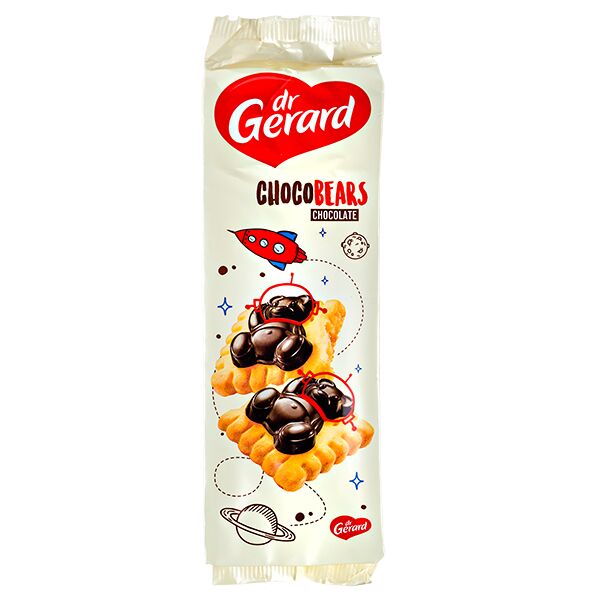 печенье Dr. Gerard ChocoBears Dark Chocolate 175 г 1 уп.х 18 шт. Вафли ...